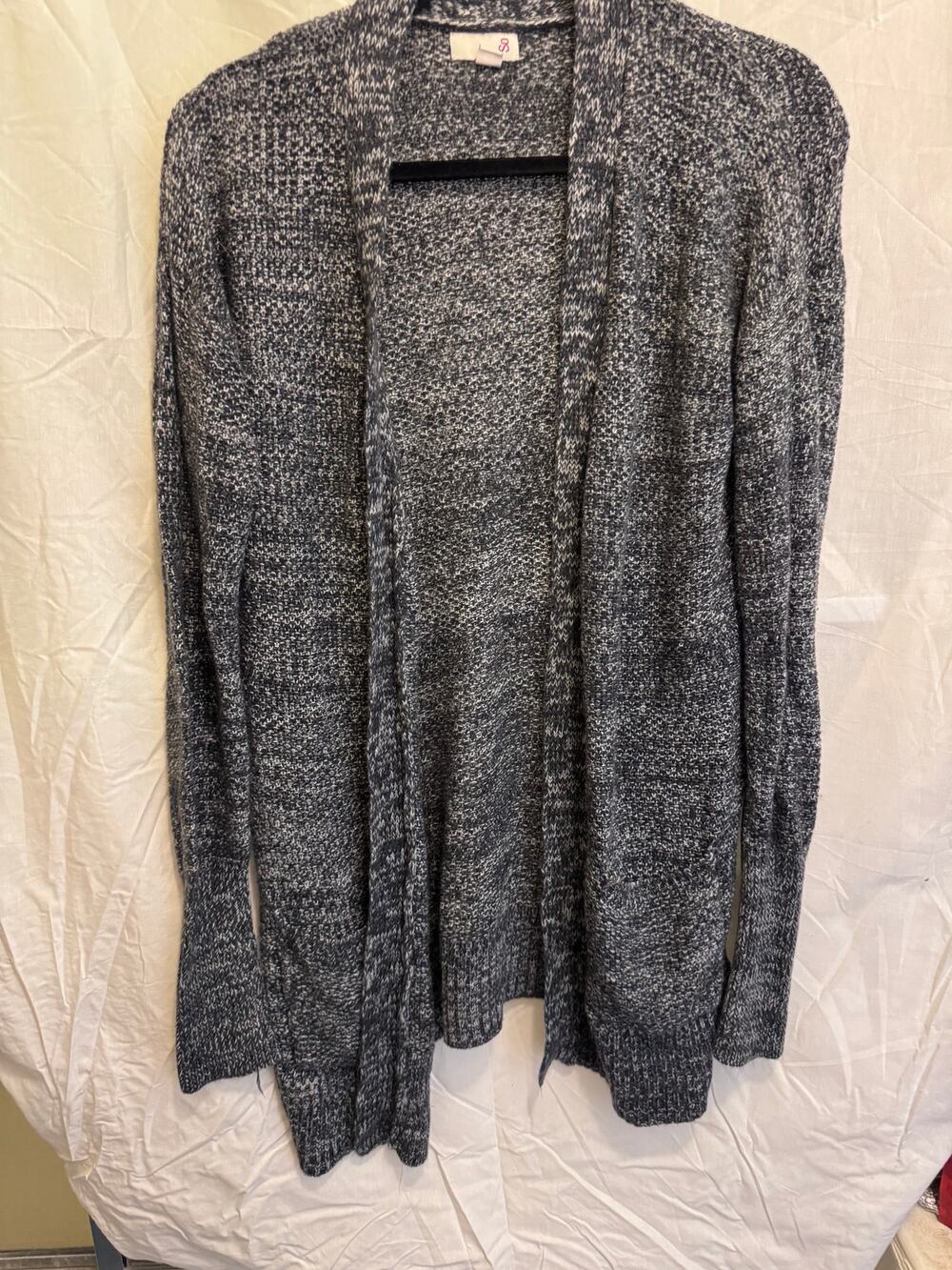 SO Navy Heather Duster Cardigan Long Knit Sweater Women's Size Medium Juniors